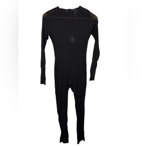 White Fox Black Long Sleeve Jumpsuit